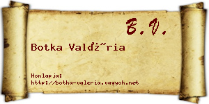 Botka Valéria névjegykártya