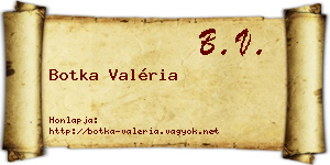 Botka Valéria névjegykártya